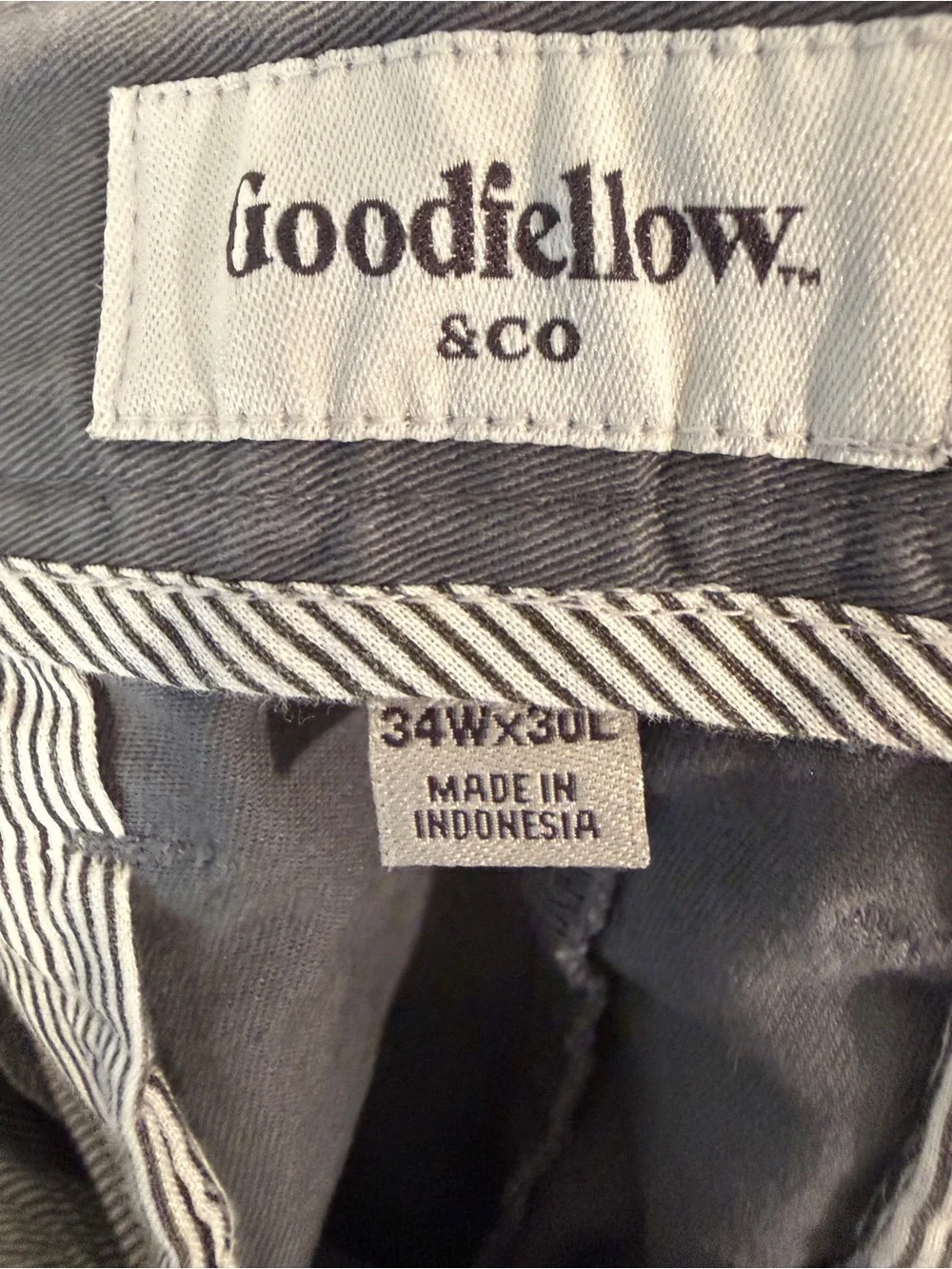 Men’s Goodfellow & Co Every Wear Chino Pants 34x30 Gray Classic Fit - Picture 9 of 10